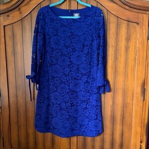 Spring Elegant Blue Lace Dress